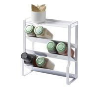 YAMAZAKI 8144 Tower Slim Spice Rack, 4 Tiers, White, Approx. W 9.4 x D 3.7 x H 10.5 inches (24 x 9.5 x 26.7 cm), Condiment Rack, Smooth Access