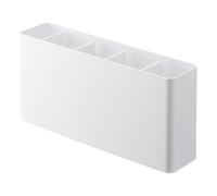 YAMAZAKI 8146 TOWER Kitchen Tool & Cutting Board Holder, White, Steel/ABS Resin, Minimalist Design, 30 x 6.8 x 14.3 cm (LxWxH)