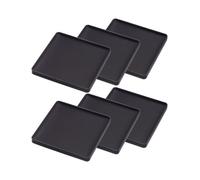 Yamazaki Coasters (Set of 6) Home | Silicone | Square | Tabletop, Black