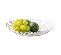 YAMAZAKI 2497 Tower Fruit Bowl, White, Steel, Minimalist Design, 26 x 26 x 4.5 cm (LxWxH)