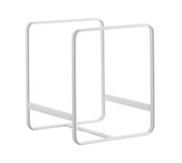YAMAZAKI home Tower Dish Organizer-Storage Rack for Kitchen Cabinets, Carbon Steel Silicone, White, S