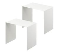 YAMAZAKI Home Cabinet Storage Organizer | Set of 2 | Kitchen Pantry | Steel | Riser, White, One Size