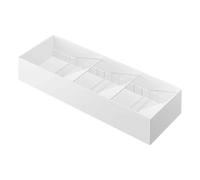 YAMAZAKI Home Expandable Cutlery Kitchen Angled Utensils Storage Silverware Organizer Compact Drawer Insert Tray | Plastic, One Size, White