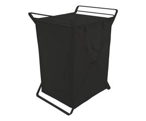 Yamazaki Home Laundry Hamper Clothes Basket Liner | Steel + Cotton, Large, Black