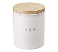 YAMAZAKI Home Tosca Ceramic Canister - Dry Food Kitchen Storage Container Organizer - Sugar - 15.25 Oz., 450 Ml