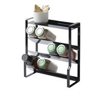 Yamazaki Home Tower 4-Tier Slim Spice Rack Organizer - Large Capacity, Angled Shelves, Flat Top Tier - Ideal for Countertops and Stove Sides - Steel