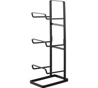 Yamazaki Home Tower Steel Storage Rack For Yoga Mats & Foam Rollers - Includes Hooks For Fitness Accessories - Steel