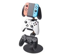YAMAZAKI Home Tower Universal Game Controller Stand - Adjustable 4-Tier Holder For Controllers & Headsets - Steel + Wood