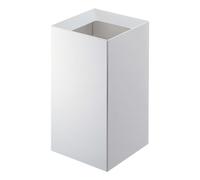 YAMAZAKI Home Trash Can - Modern Open Top Garbage Waste Bin Basket with Handle, Plastic, Short, 2.4 gallons, 9 liters, Handles, Lid, No Assembly Req., White