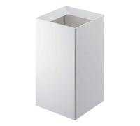 YAMAZAKI Home Trash Can - Modern Open Top Garbage Waste Bin Basket with Handle, Plastic, Short, 2.4 gallons, 9 liters, Handles, Lid, No Assembly Req., White