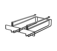 YAMAZAKI Home Under Shelf Wine Glass Rack-Hanging Storage Holder | Steel | Undershelf Solution, Alloy, Black, One Size
