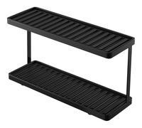Yamazaki Jitsugyo 3715 Jug Bottle & Glass Stand With Tray, 2 Tiers, Black, Approx. W36 X D12 X H19.3cm Tower Drainer Rack Slim Glass Stand