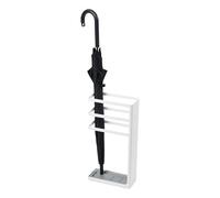 YAMAZAKI Layer Slim Umbrella Stand, white | Steel, with Removable Tray, Up to 4 Umbrellas, for Narrow Entryways, Slim, Modern, 10,5 x 23 x 45 cm, Japanese Design