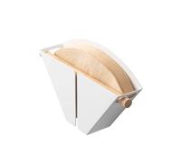 YAMAZAKI Magnetic Size 04 Home | Steel + Wood | Coffee Filter Case, 4, White
