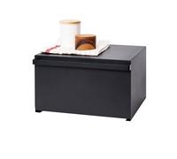 YAMAZAKI Tower Bread Case, black | Steel, Magnetic Closure, with Handle, Large-Capacity, Kitchen Organiser, Modern, 34,5 x 40 x 24 cm, Japanese Design