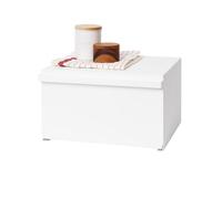 YAMAZAKI 4352-P Home Bread Box Kitchen Counter Container Holder | Steel | Food Storage, Alloy, 27 liters, White