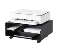 YAMAZAKI Tower Printer Rack, black | Steel, Detachable Casters for Flexible Use, Office Organisation, Ample Storage Space, 37 x 48 x 19 cm, Japanese Design