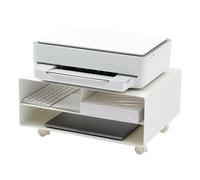 YAMAZAKI 4348 TOWER Printer Rack, White, Steel, Minimalist Design, 48 x 37 x 19 cm (LxWxH)