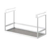 Yamazaki Tower Shelf with Hooks, Steel, White, One Size