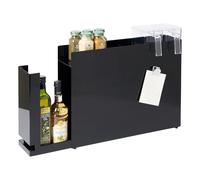 YAMAZAKI 6004 TOWER Sliding Seasoning Rack, black, Steel/Polypropylene, Minimalist, 12.5 x 50～93 x 36.7 cm