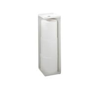 Yamazaki 7850 TOWER Toilet Paper Holder, white, Steel, Minimalist, 11.5 x 11.5 x 38.5 cm