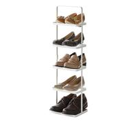 YAMAZAKI Tower Tall Shoe Rack, white | Steel, with Handy Handle, Up to 5 Pairs of Shoes, for Narrow Entryways, Silm, 18 x 22 x 77,5 cm, Japanese Design