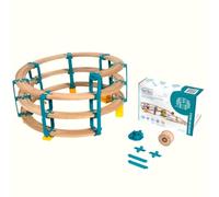 Yamba Helix 1 Adaptor Set for Brio® Rails and Duplo® Building Blocks. Fits all Common Wooden Trains and Clamping Blocks. Includes Wooden Roller Roller, Swiss Made (55112)