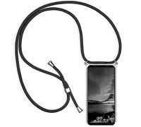 YAMCCCSE Mobile Phone Case Lanyard Compatible with Huawei Mate 20 Lite,Phone Case with Cord for Hanging Around Chain Protective Case Transparent Soft TPU Silicone Bumper Black