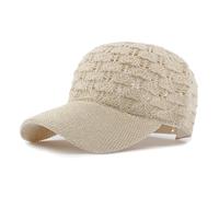YAMEE Knit Mesh Baseball Cap for Women - Breathable Summer Trucker Hat (UK, Alpha, One Size, Beige)