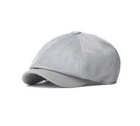 YAMEE Mesh 8-Panel Pork Pie Hats for Men Boy Cap Breathable Summer Hat Adjustable (Light Grey)
