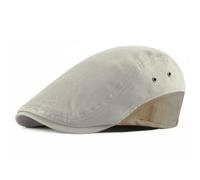 YAMEE Vintage Newsboy Hats for Men - Patchwork Breathable Flat Caps - Adjustable Summer Cabbie Driving Hat and Golf Cap (UK, Alpha, One Size, Beige)