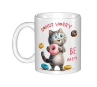 Yamegoun Donut Funny Coffee Mug with Fun Saying White Ceramic Coffee Cup Gifts Idea for Women Men Friends Office or Home 11oz
