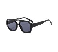 YAMEIZE 70s Retro Double Bridge - Pilot Sunglasses for Women Men - Classic Hexagonal Sunglasses Square Eyewear Driving