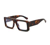 YAMEIZE Big Square Blue Light Glasses for Women Men Retro Rectangle 90S Blue Light Blocking Glasses Thick Frame (Tortoise Shell Clear)