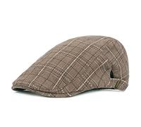 YAMEIZE Fashion Cotton Flat Cap for Men Winter Trendy Hat Outdoor Coffee