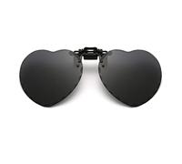 YAMEIZE Funky Polarized Clip-on Love Heart - Sunglasses for Women Men Anti Glare Funny Heart Shaped Eyewear Flip-up UV 400 Protection Glasses Party Driving