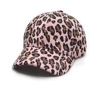 YAMEIZE Leopard Print Hat for Women Men Vintage Adjustable Cheetah Print hat Baseball Cap Trucker Hat Outdoor, Pink, One Size