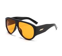 YAMEIZE Oversized Pilot Sunglasses Womens Men 70s Pilot Retro Sunglasses Vintage Big Frame Flat Top Chunky Shades Funky Sun Glasses UV400 Protection
