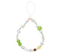 YAMEIZE Phone Charm Strap Beaded Lanyard Phone Bracelet Strap Wrist Cute Starfish Charms for Camera Keychain Handbags Pendant Decor (Green Elephant)