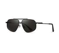 YAMEIZE Polarised Men Sunglasses Pilot Round-Classic Double Bridge Circle Retro Vintage UV Protection Steampunk Driving Sunglasses