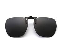 YAMEIZE Polarized Clip on Sunglasses Round - Glasses Anti-Glare UV400 Protection Flip Up Rimless for Men Women Driving Travelling Outdoor