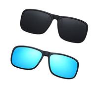 YAMEIZE Polarized Rectangle Clip-on Sunglasses - for Women Men Trendy Flip-up UV 400 Protection Clip on Anti Glare Glasses Fishing Driving Outdoor