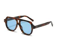 YAMEIZE Polarized Sunglasses for Men Women Square Retro 70s Pilot Double Bridge Vintage Polarized Sunglasses Fashion Sun Glasses UV400 Protection