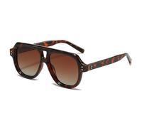 YAMEIZE Polarized Sunglasses for Men Women Square Retro 70s Pilot Double Bridge Vintage Polarized Sunglasses Fashion Sun Glasses UV400 Protection