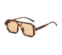 YAMEIZE Retro 70s Pilot Sunglasses Women Men Square 70s Sunglasses Retro Pilot Double Bridge Vintage Shades Trendy Sun Glasses UV400