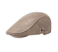 YAMEIZE Retro Adjustable Flat Cap for - Men Women Newsboy Hat Ivy Cap Trendy Beret Peaky Flat Cap Driving (UK, Alpha, One Size, Khaki)