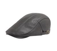 YAMEIZE Retro Adjustable Flat Cap for - Men Women Newsboy Hat Ivy Cap Trendy Beret Peaky Flat Cap Driving (UK, Alpha, One Size, Dark Grey)