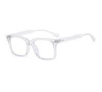 YAMEIZE Retro Large Square Blue Light Blocking Glasses Women Men Rectangle Blue Light Thin Glasses (Clear Clear)