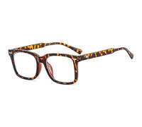 YAMEIZE Retro Large Square Blue Light Blocking Glasses Women Men Rectangle Blue Light Thin Glasses (Leopard Clear)