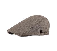 YAMEIZE Retro Men Flat Cap Newsboy Hat - Baker Boy's Flat Cap Ivy Herringbone Adjustable Cap Trendy Cabbie Beret Peaky Cotton Outdoor